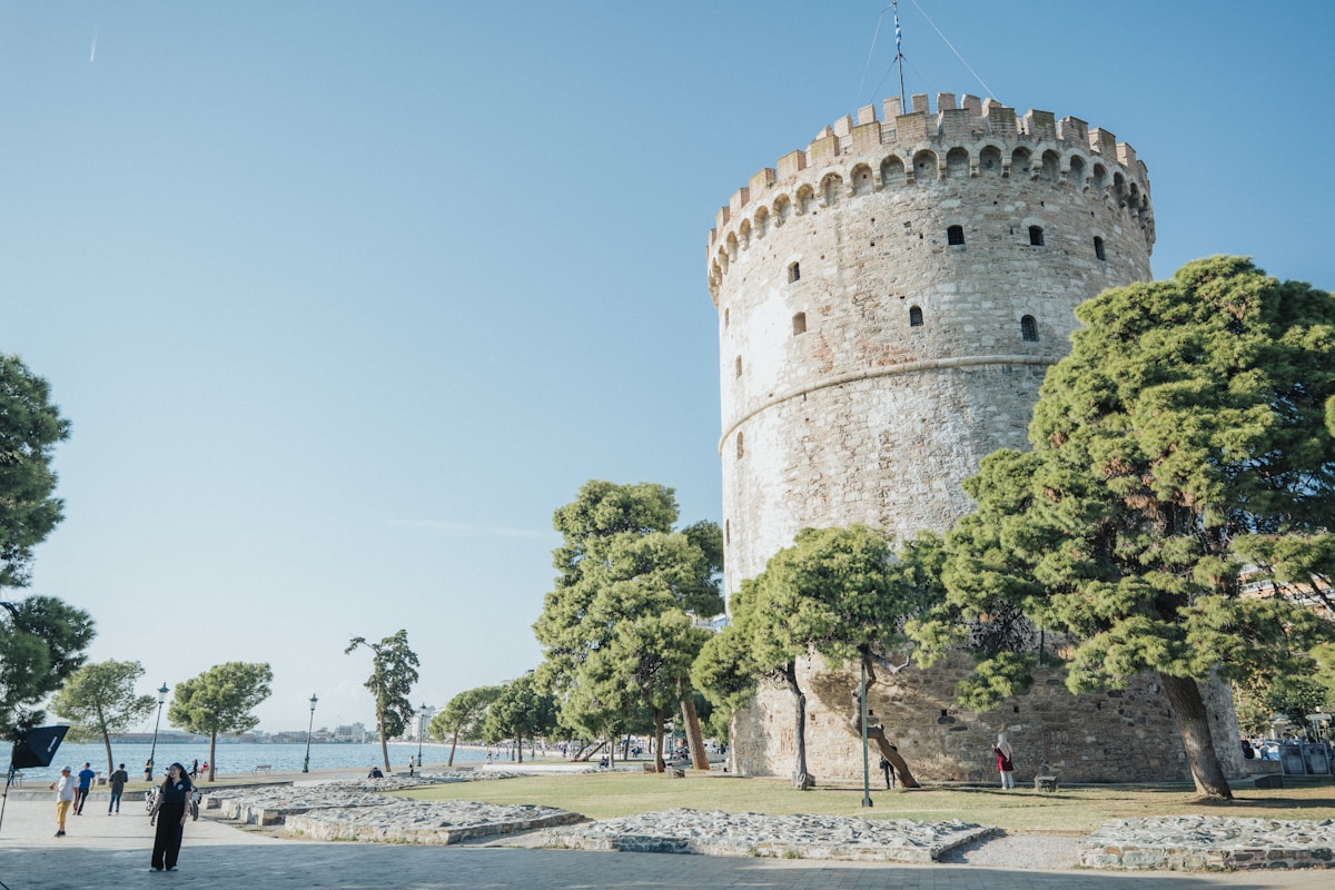 Aristotelous Square in Thessaloniki with the White Tower visible in the background